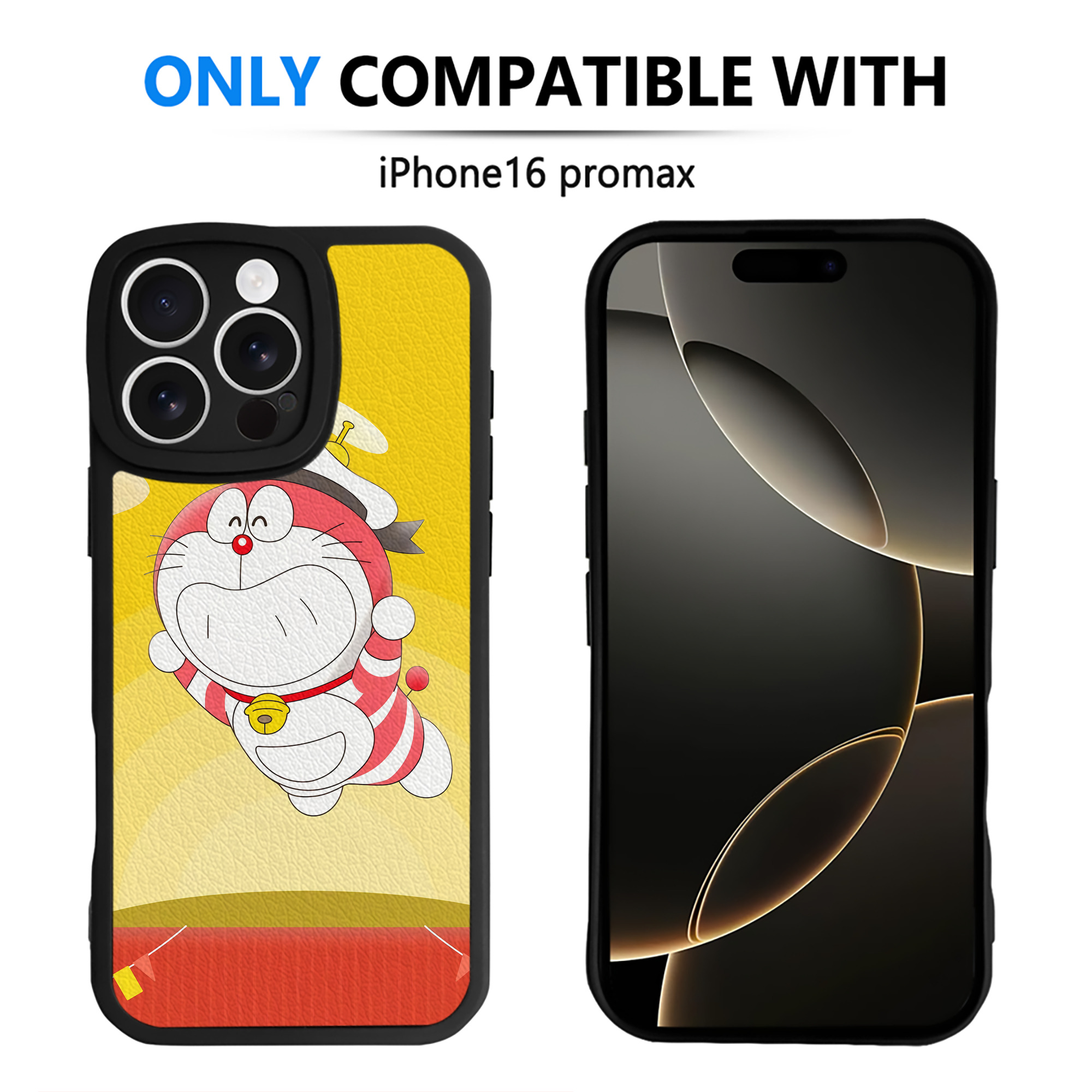 （画像用） ドラえもん Doraemon 【iPhone 16シリーズ対応】シリコンスマホケース（レザー調） 材質：シリコン